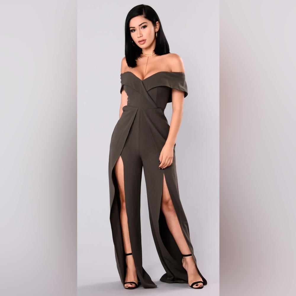 Fashion Nova Olive Green jumpsuit